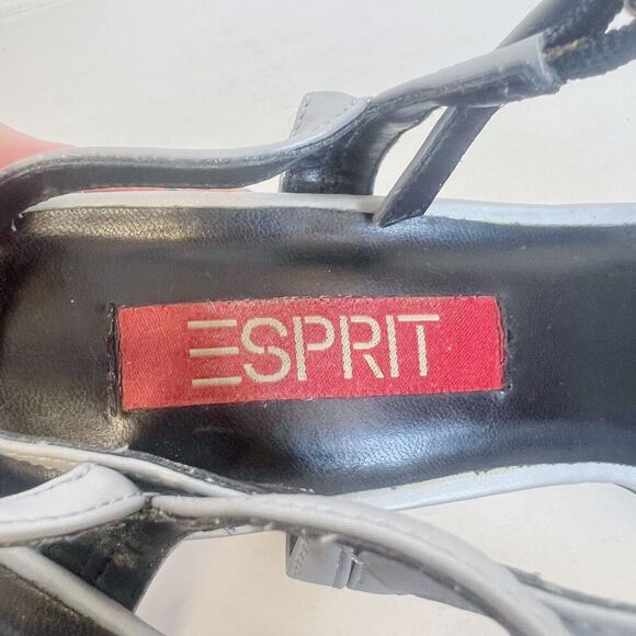 Vintage Espirit y2k 90s Square Toe Silver Chunky Heels Women's Size 8.5 - Picture 3 of 8